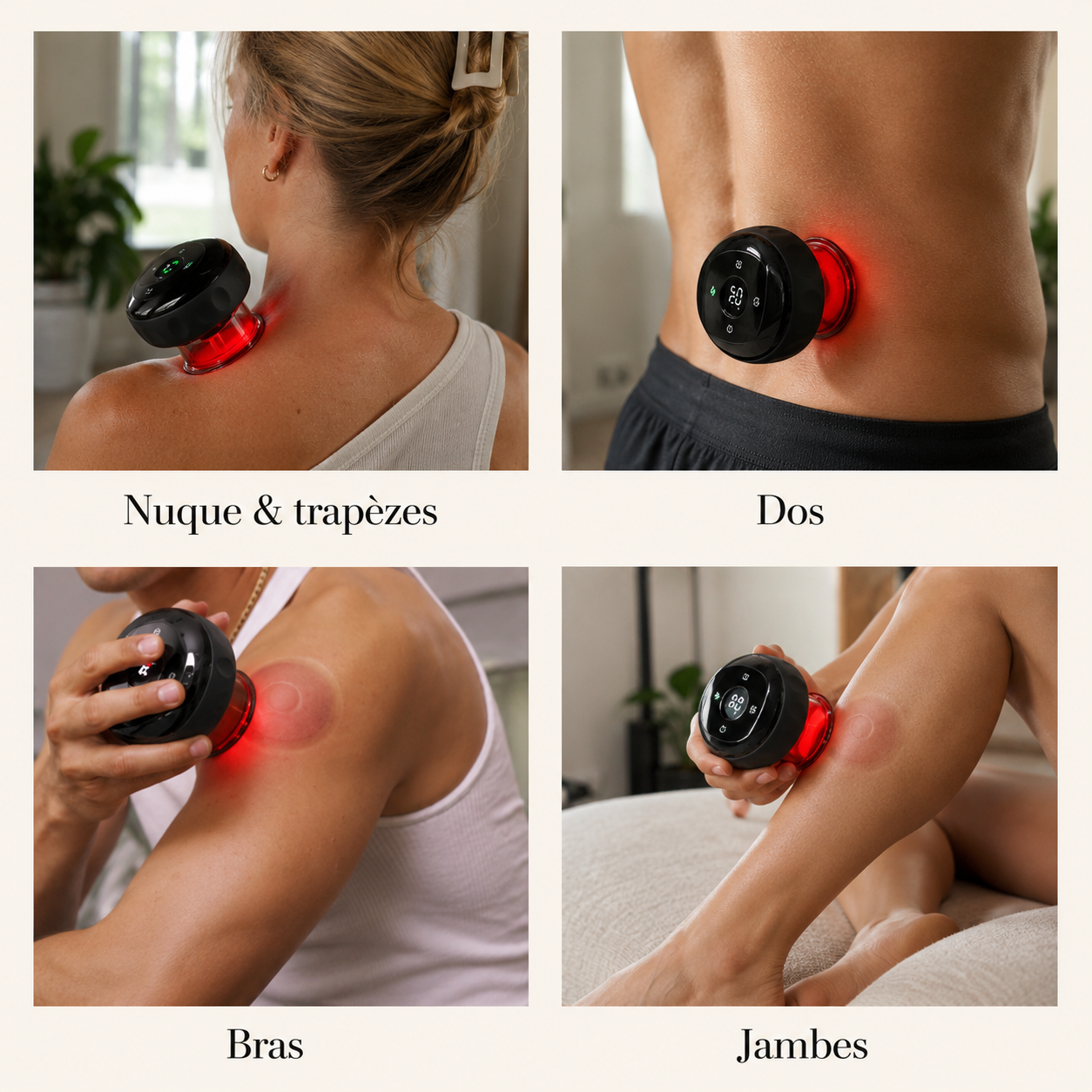 Nuque & trapèzes, dos, bras, jambes